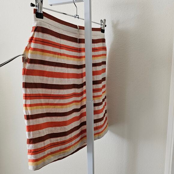 CAROLINA HERERRA Multicolor Striped Mini Skirt with Pockets & Zip Closure Sz 4 - Picture 4 of 16